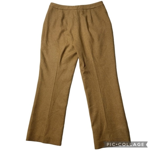 Vtg Lauren Ralph Lauren Wool Angora Houndstooth Collegiate Straight Leg Pants 10 - Picture 2 of 13